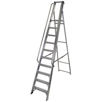 Werner Werner Platform Shop Steps With Handrails 10 Tread