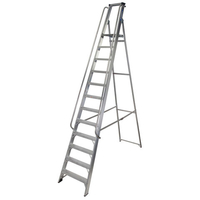 Werner Werner Platform Shop Steps With Handrails 12 Tread