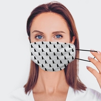 Black Cat Pattern Face Mask with 2 Filters