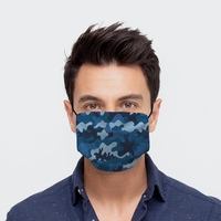 Blue Camo Face Mask with 2 Filters