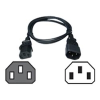 Cables Direct 0.5m IEC C13(F)-IEC C14(M) Black Power Ext Cable