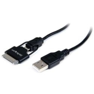 StarTech.com 0.65m 2ft Short Apple 30-pin Dock Connector or Micro USB Combo Cable - iPhone iPod iPad
