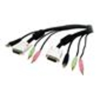 StarTech.com 10 ft 4-in-1 USB DVI KVM Cable with Audio and Microphone