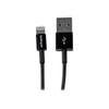 StarTech.com 1m (3ft) Black Apple 8-pin Slim Lightning Connector to USB Cable for iPhone iPod iPad