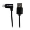 StarTech.com 2m (6ft) Angled Black Apple 8-pin Lightning Connector to USB Cable for iPhone iPod iPad