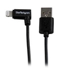 StarTech.com 2m (6ft) Angled Black Apple 8-pin Lightning Connector to USB Cable for iPhone iPod iPad