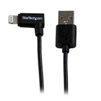 StarTech.com 2m (6ft) Angled Black Apple 8-pin Lightning Connector to USB Cable for iPhone iPod iPad