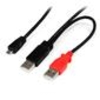 StarTech.com 3 ft USB Y Cable for External Hard Drive - Dual USB A to Micro B