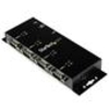 StarTech.com 4 Port USB to DB9 RS232 Serial Adapter Hub  Industrial DIN Rail and Wall Mountable