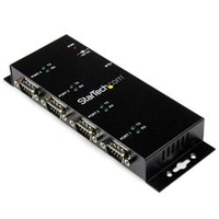 StarTech.com 4 Port USB to DB9 RS232 Serial Adapter Hub  Industrial DIN Rail and Wall Mountable