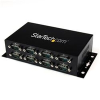 StarTech.com 8 Port USB to DB9 RS232 Serial Adapter Hub  Industrial DIN Rail and Wall Mountable