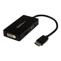 StarTech.com DisplayPort to VGA / DVI / HDMI Adapter  3-in-1 DP Converter  Black