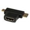 StarTech.com HDMI 2-in-1 T-Adapter - HDMI to HDMI Mini or HDMI Micro Combo Adapter  F/M