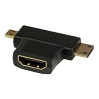 StarTech.com HDMI 2-in-1 T-Adapter - HDMI to HDMI Mini or HDMI Micro Combo Adapter  F/M