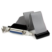 StarTech.com Low Profile 16in Parallel Port Header Cable Adapter with Bracket  DB25 (F) to IDC26