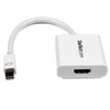 StarTech.com Mini DisplayPort to HDMI Active Video and Audio Adapter Converter - White