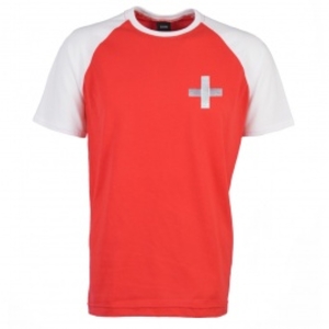 Switzerland Raglan Sleeve Red/White T-Shirt