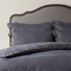 Fleur Damask Bed Linen Set - Graphite Double Fitted Sheet