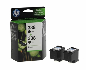 HP 338 Ink Cartridge Pack of 2 11ml,  Black