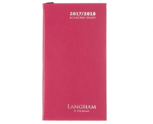 Langham by Ryman 2017-2018 18 Months Slim Diary Week To View,  Pink