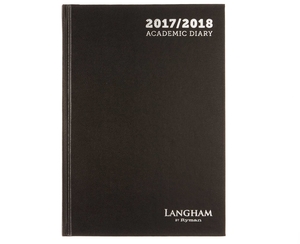 Langham by Ryman 2017-2018 Diary A5 Week To View,  Black