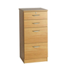 R White Combination Cabinet 4 Drawer M-4CU H1032xW479xD540mm,  Classic Oak
