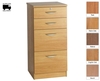 R White Combination Cabinet 4 Drawer M-4CU H1032xW479xD540mm,  Walnut