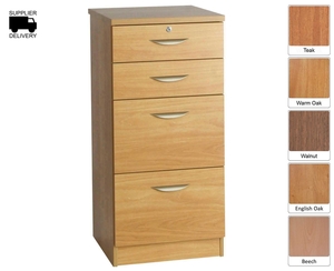 R White Combination Cabinet 4 Drawer M-4CU H1032xW479xD540mm,  Walnut