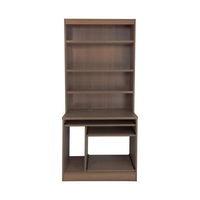 R White Computer Desk Work Station with Overshelving,  Teak