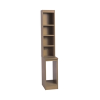 R White Computer Tower Storage with Overshelving,  English Oak