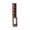 R White Computer Tower Storage with Overshelving,  Teak