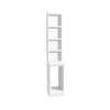 R White Computer Tower Storage with Overshelving,  White