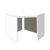 R White Corner Desk White Satin,  White Satin