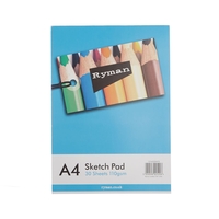 Ryman Sketch Pad A4 100gsm 60 Pages 30 Sheets