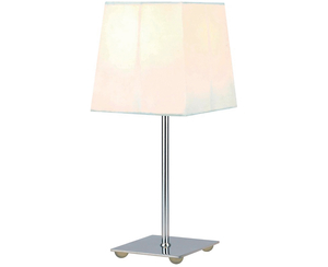 Victoria Chrome Table Lamp,  White Shade