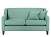 2 Seater Sofa,  Aqua - Removable Cushion Cover Fabric Settee - Halston,  Aqua