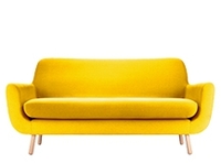 2 Seater Sofa,  Yellow - Upholstered - Removable Cover settee - Jonah,  Yellow
