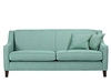 3 Seater Sofa,  Aqua - Removable Cushion Cover Fabric Settee - Halston,  Aqua