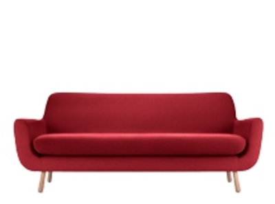 3 Seater Sofa,  Berry Red -
Removable Cover Fabric Settee
- Jonah,