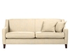 3 Seater Sofa,  Cream - Removable Cushion Cover Fabric Settee - Halston,  Cream