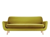 3 Seater Sofa,  Green - Removable Cushion Cover Fabric Settee - Jonah,  Green