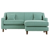 Halston Corner Sofa,  Aqua - Interchangeable Chaise Lounge Settee,  Aqua