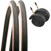 Raleigh Black Sport 700x25c Tyres - Pair With Presta Tubes