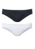 Plus Size LASCANA Pack of 2 Bikini Briefs in Black & White size 22/24