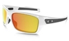 Oakley Turbine Sunglasses Polished White/ Fire Iridium Oo9263-04