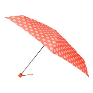 totes Orange Dot Miniflat Umbrella (5 Section)