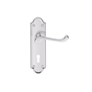 Classical Ashtead Polished Chrome Lever on Backplate Door Handle (Lever Latch)