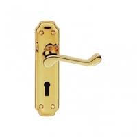 Classical Birkdale Stainless Brass Lever on Backplate Door Handle (Lever Lock)