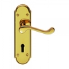 Classical Garrick Polished Brass Lever on Backplate Door Handle (Lever Latch)