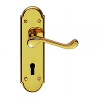 Classical Garrick Polished Brass Lever on Backplate Door Handle (Lever Latch)